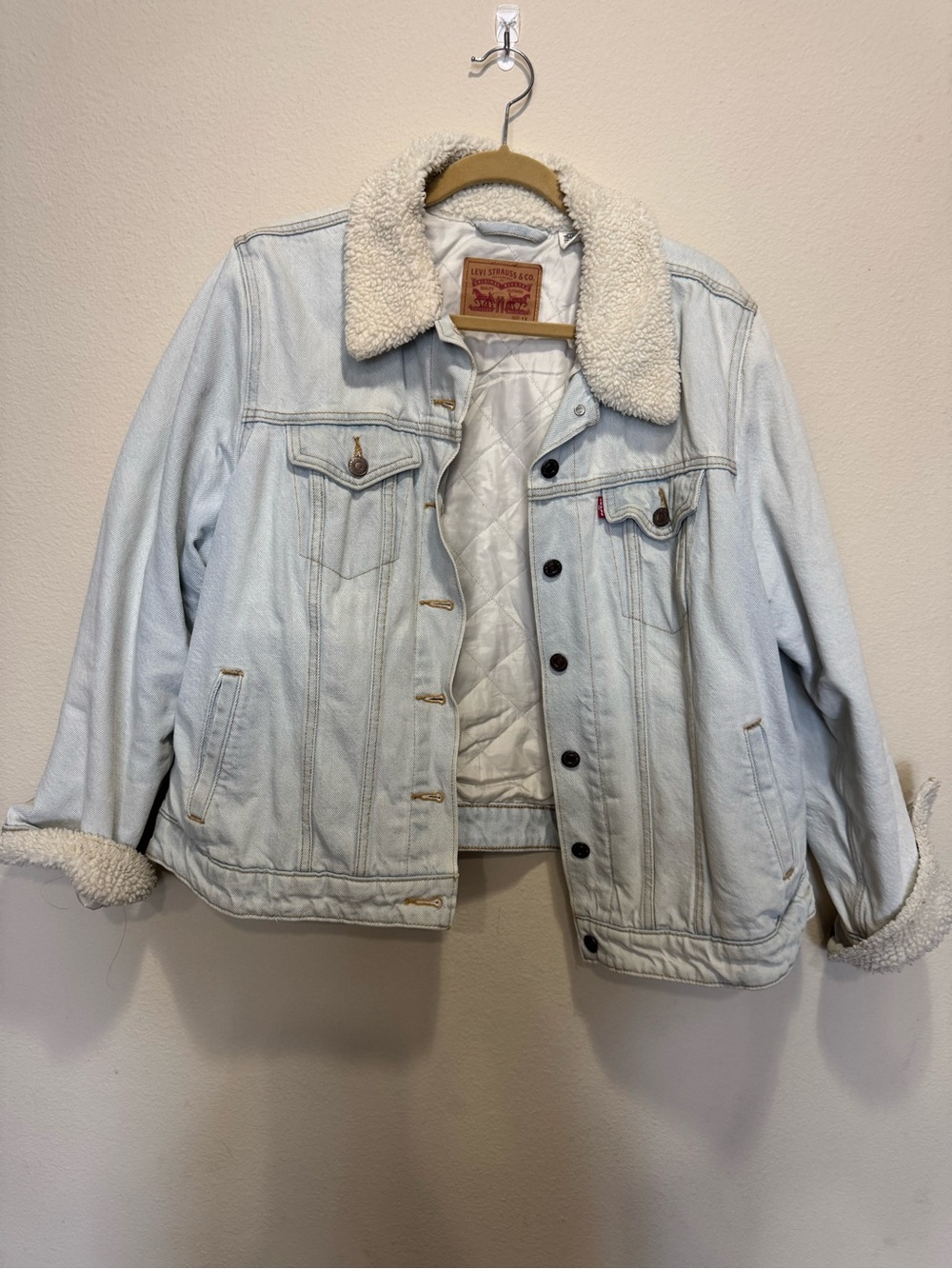 Levi's Quilted Lined Jacket with Sherpa Trim